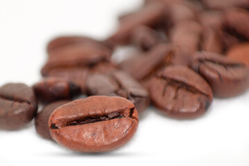 Natural organic roasted coffee beans