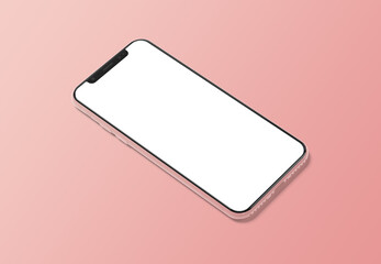 Wall Mural - modern smartphone mockup on gradient background 3d rendering