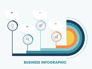 Wall Mural - business infographic template layout with 4 steps for presentation or workflow.