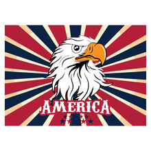 American Eagle With American Flag