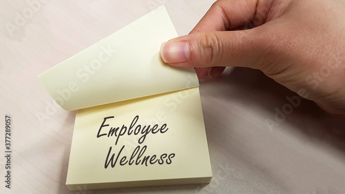 Employee Wellness concept using sticky pad