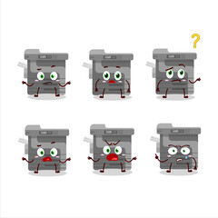 Poster - Cartoon character of office copier with what expression