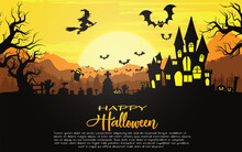 Happy Halloween Background, Halloween Vector Illustration. 