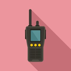 Sticker - Walkie talkie communication icon. Flat illustration of walkie talkie communication vector icon for web design