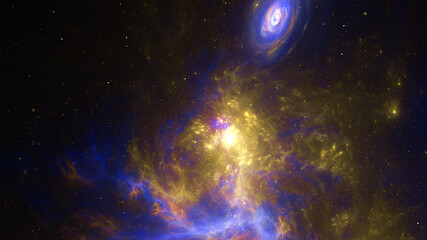 3d effect - abstract space scene