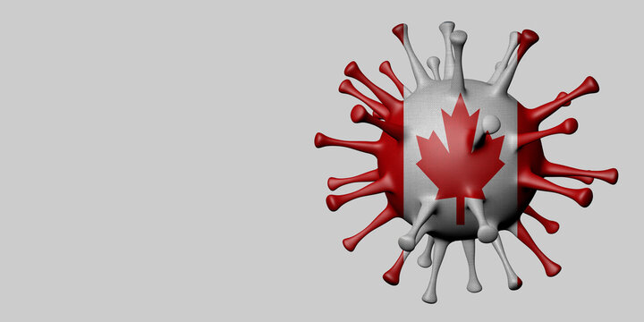 Canada flag in virus shape.