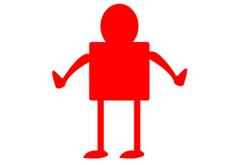 Man People Icon Illustration design.male Bathroom Sign pictogram.Silhouette of the person.outstanding person.Red Color man icon with white Background.