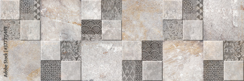 Fototapeta na wymiar decorative stone mosaic background, ceramic tile surface
