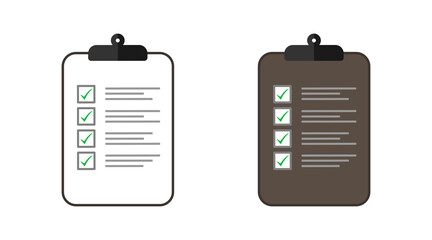 Wall Mural - clipboard with checklist and check marks. clipboard and marks in flat design. vector illustration