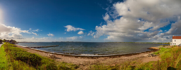 Sticker - Panorama of the bay between Rendbjerg and Egernsund, Denmark