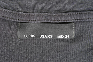 Wall Mural - XS size clothing label