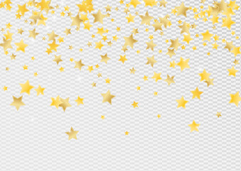 Wall Mural - Yellow Christmas Stars Vector Transparent 