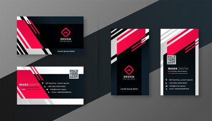 Wall Mural - red color geometric business card design template