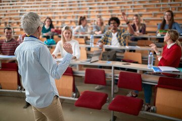 female professor lecturing the students