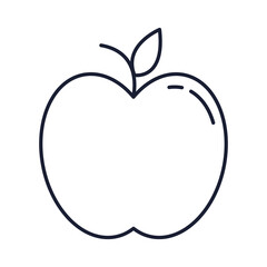 Sticker - apple fruit, line style icon vector illustration design