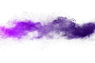 Wall Mural - Abstract purple powder on white background. holi festival.