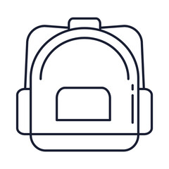 Poster - cute school bag, line style icon vector illustration design