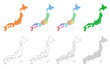 map japan 日本地図 都道府県 セット