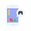 © Aranagraphics - free time related mobile game with wireless game controller vector in flat style,