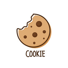 Cookie Logo Design. Cookie Vector On White Background.