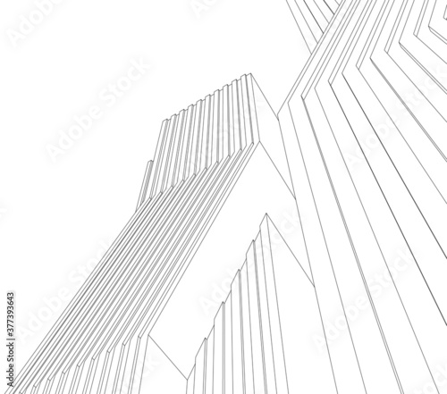 Dekoracja na wymiar  nowoczesne-rysunki-architektoniczne-ilustracja-3d