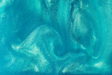 Wavy Blue Metallic Abstract Liquid Background
