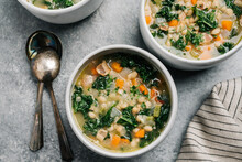White Bean And Bacon Soup With Curly Kale
