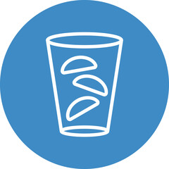 Wall Mural - Glass Of Crescent Ice Cubes Outline Icon