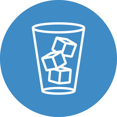 Wall Mural - Glass Of Ice Cubes Outline Icon