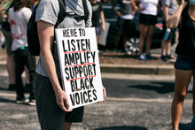 BLM: Caucasian Man Holds Sign Of Black Support