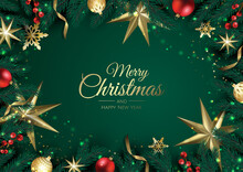 Merry Christmas Background With Christmas Element. Vector Illustration