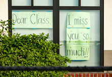 Teacher Message On A Classroom Window