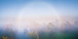 © Gary Chapman/Austockphoto - An aerial view of a fog bow hovering over a town park.