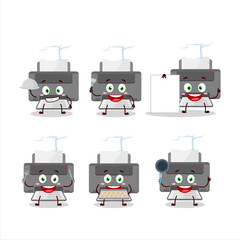 Poster - Cartoon character of printer with various chef emoticons