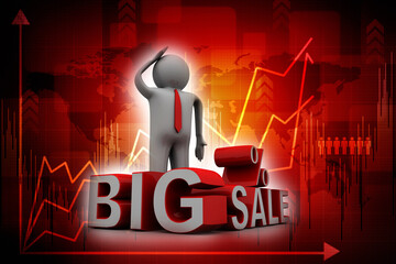 Poster - 3d rendering big sale

