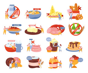 Sticker - Lactose Intolerance Icons Set