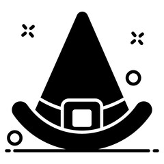 Canvas Print - 
Trendy flat vector design of wizard hat icon
