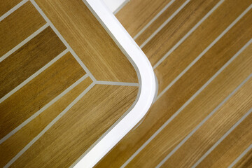 Wall Mural - Details of the deck of a super sailing yacht. Shipbuilding Industry. Shipyard. Superyachts.