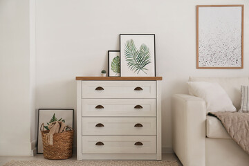 Poster - modern chest of drawers in living room. interior design