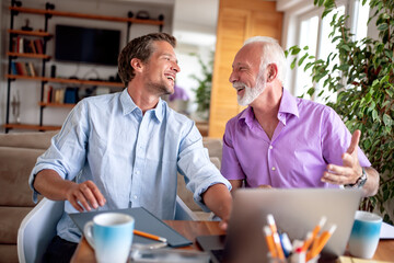 Wall Mural - People at work at home office