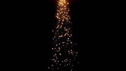Wall Mural - dust particles bokeh gold lights on black background. 4k footage