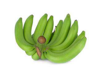 green banana isolated on white background