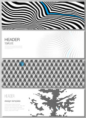 Wall Mural - the minimalistic vector illustration of the editable layout of headers, banner design templates. abs