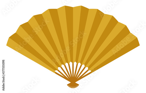 金の扇子のイラスト フラット Stock Vector Adobe Stock