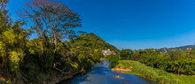 A Panorama View Across The Mahaweli River At Kandy, Sri Lanka, Asia