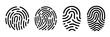 Set fingerprint scanning icon sign – stock Fingerprint scanning icon sign – stock vector