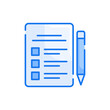 © Design Circle  - To Do list blue color style icon. Banking and Finance symbol EPS 10 file.