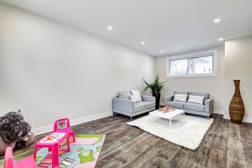 Real Estate Photography - Renovated furnished for sale house in Montreal's suburb with bathroom, basement and new kitchen
