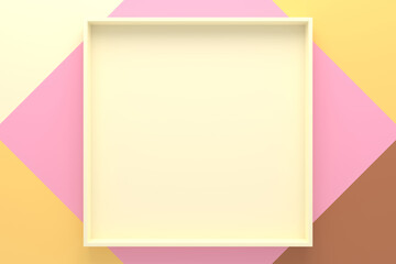 Wall Mural - abstract background of rectangle shape tray. 3d rendering.