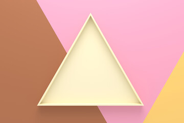 Wall Mural - abstract background of triangle shape tray. 3d rendering.